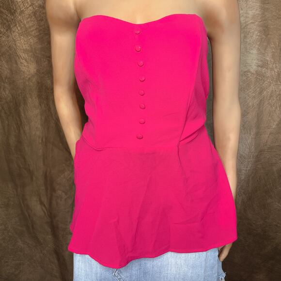 Monteau Los Angeles Pink Strapless Structure Bodice Flowy Hem Women's M Summer - Picture 1 of 16